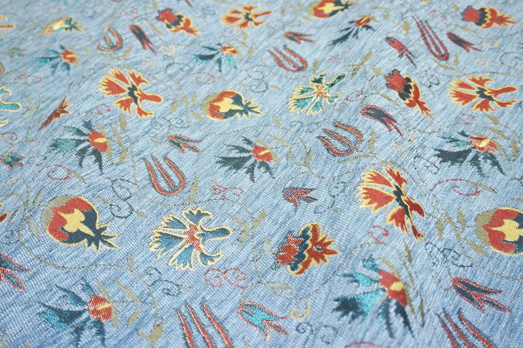 トルコ製マルチカバー(ベッドカバー)◆シングルサイズ◆MC-S-ZKGY　ざくろ柄/ブルーグレイ