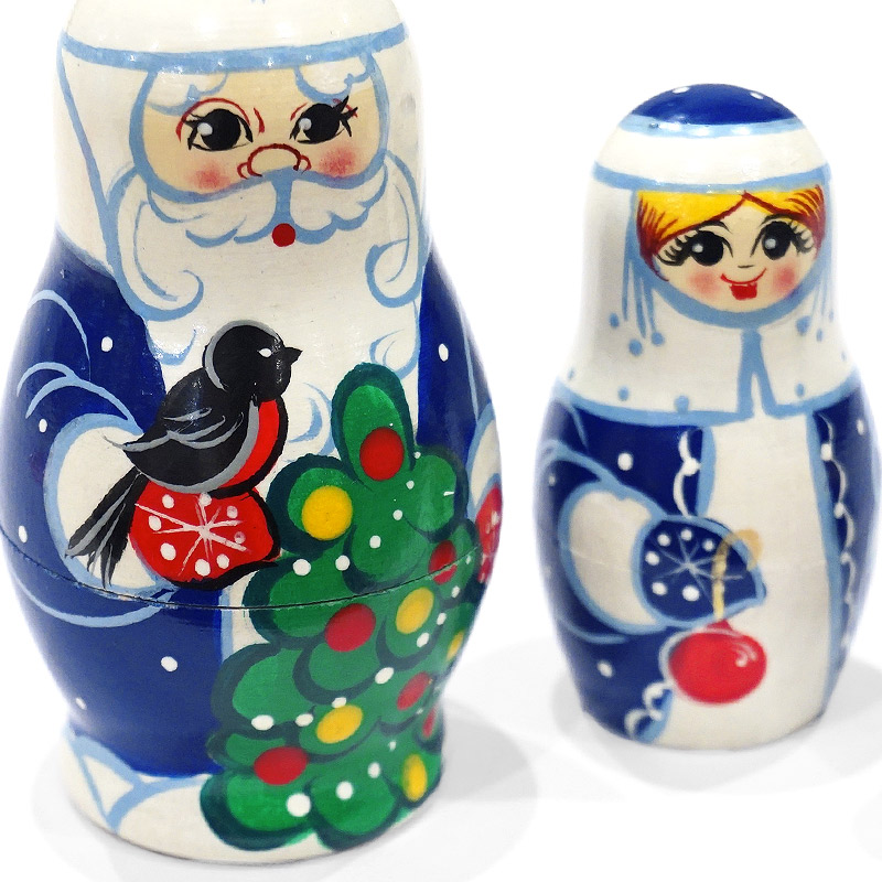 ロシア製 マトリョーシカ クリスマス サンタ ロシア クリスマス サンタマトリョーシカ（3P） MAT-176 | インテリア