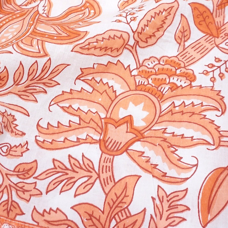 ハンドブロックプリント ブラウス JM-229RD ドルマンスリーブ