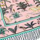 ブロックプリントコットンストール（マルチクロス） ジャングル/ピンク　IBP-SCF-JGLPK