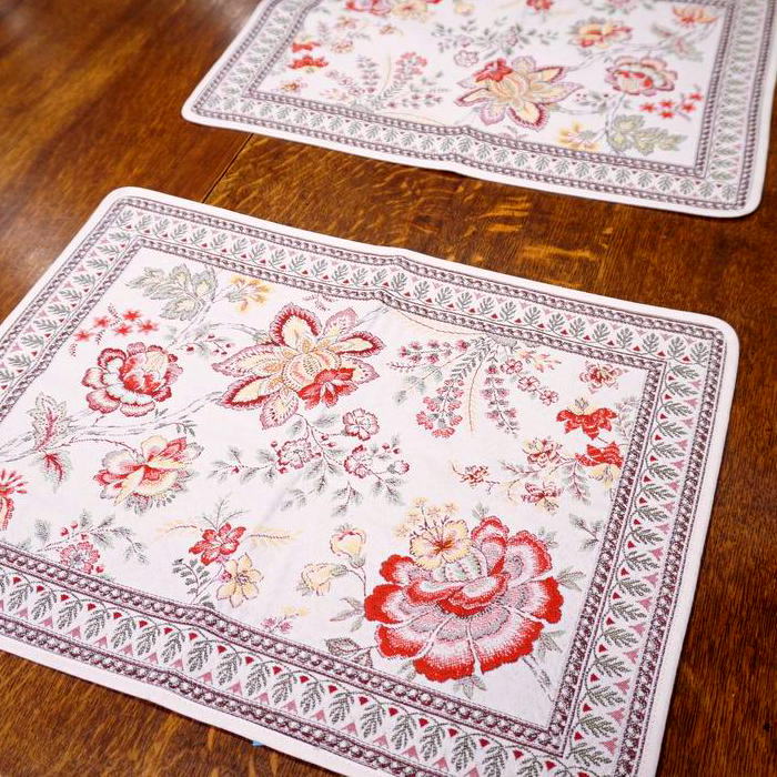 フランス製ジャカード織プレースマット◆FLM-GRN-RD ガランス/レッド