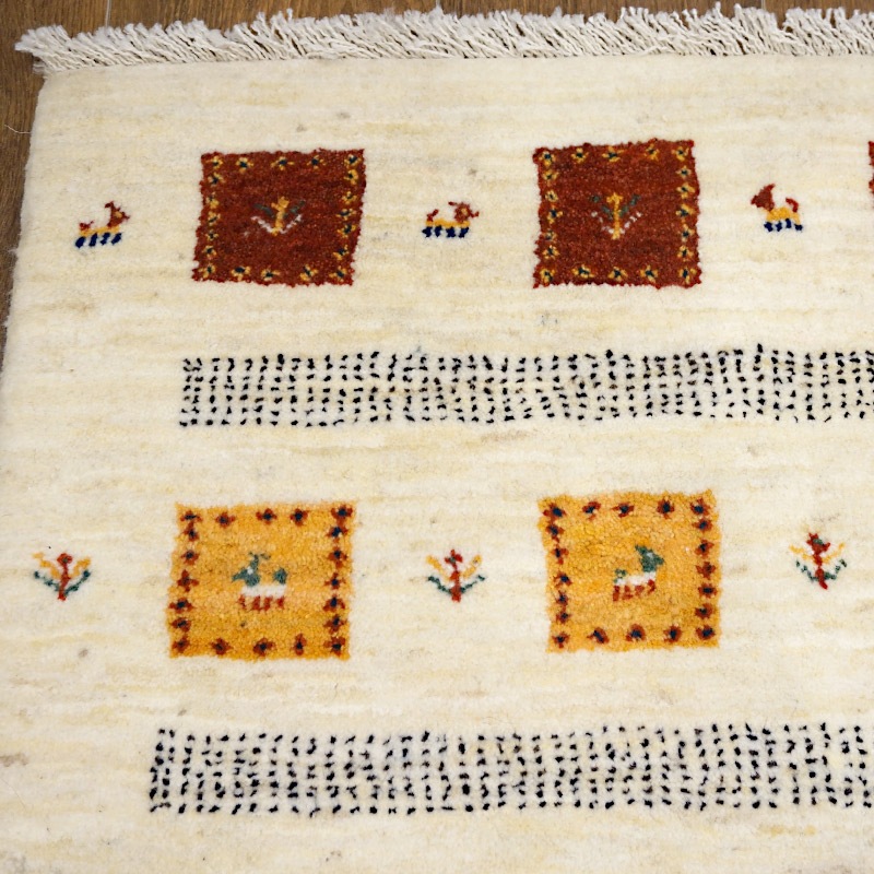 ハイクオリティ手織りギャッベ GB90-154 93×61cm 玄関サイズ