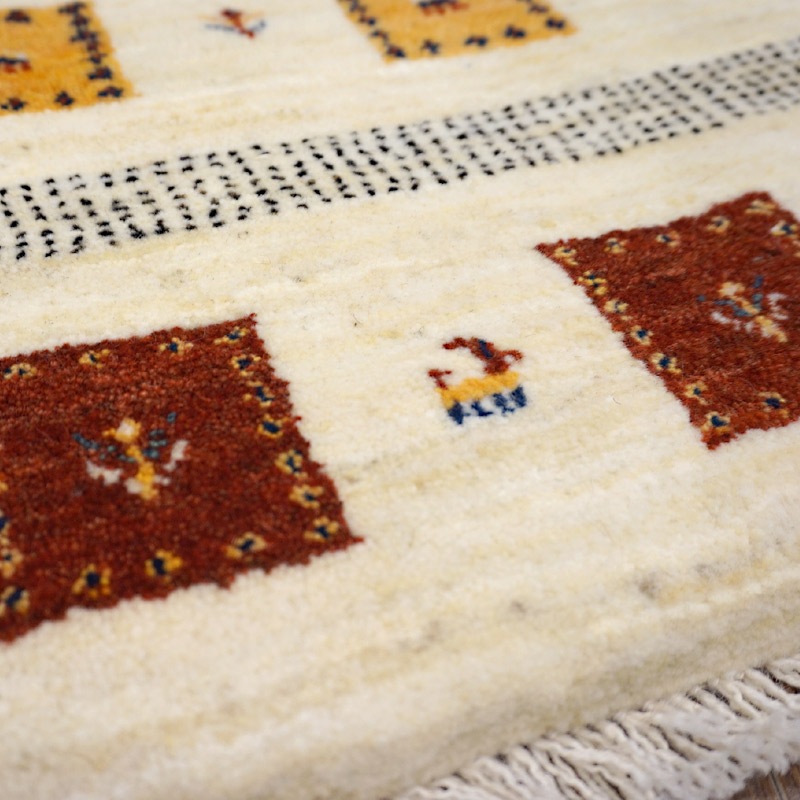 ハイクオリティ手織りギャッベ GB90-154 93×61cm 玄関サイズ