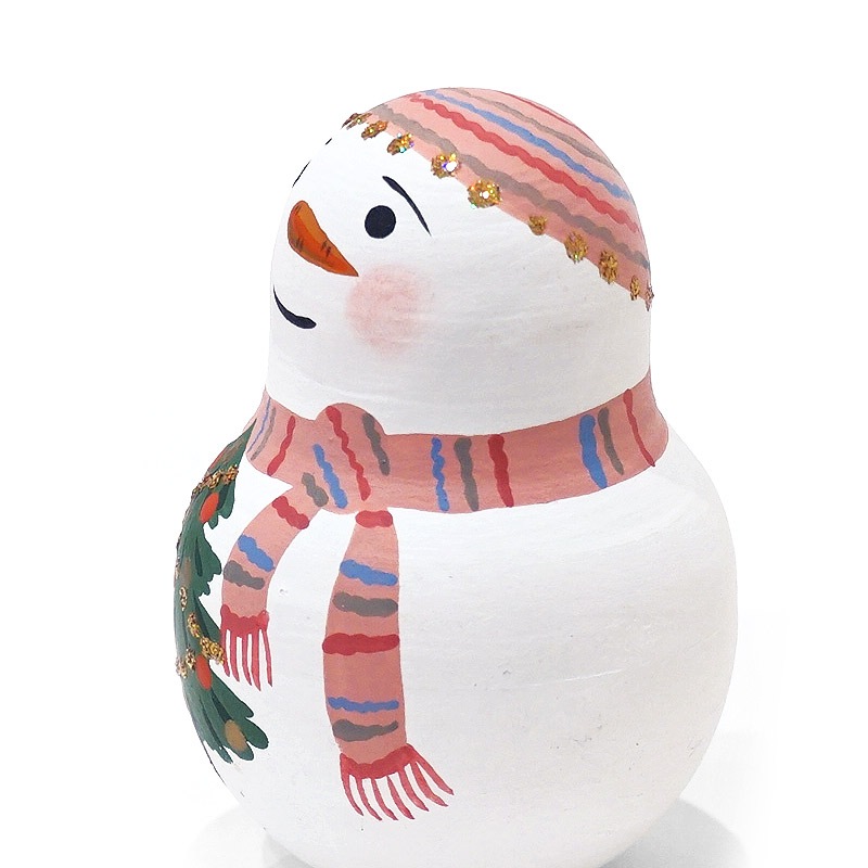 ロシア　オリガ・ロバノワ作　スノーマン起き上がりこぼし　MAT-129