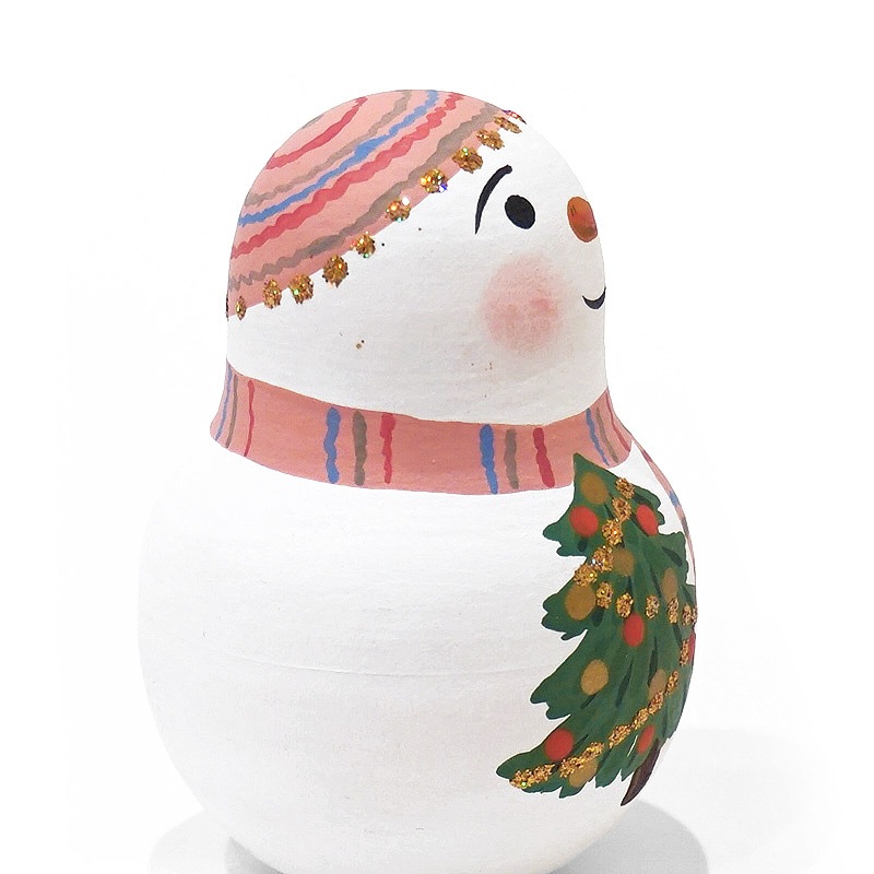 ロシア　オリガ・ロバノワ作　スノーマン起き上がりこぼし　MAT-129