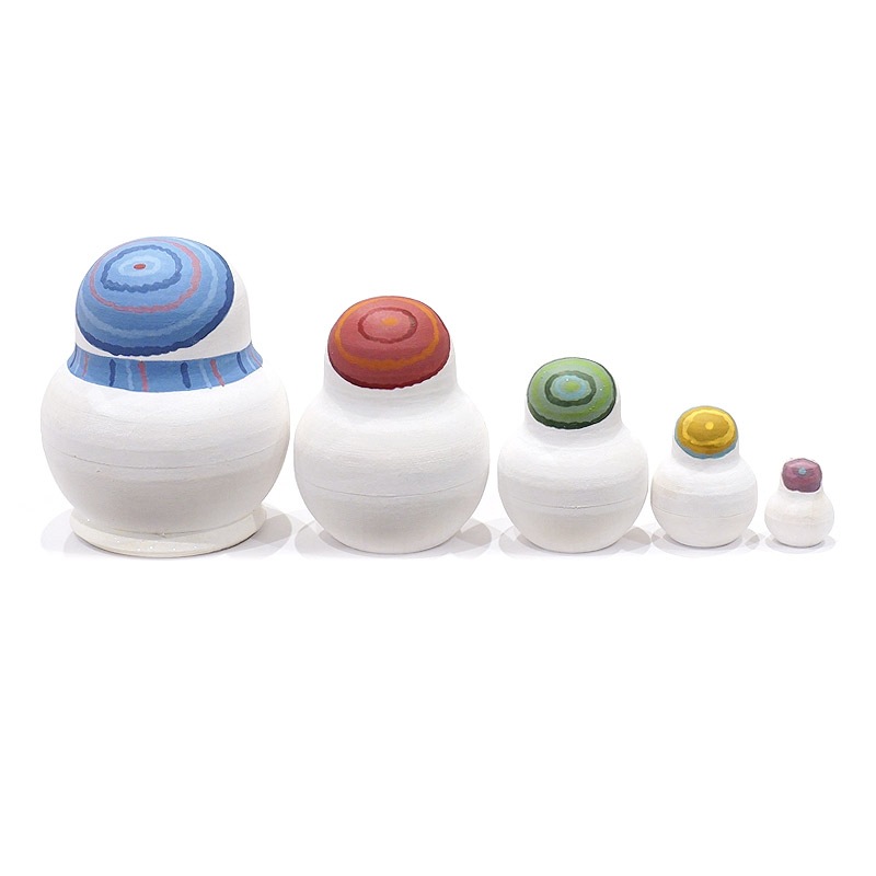 ロシア　オリガ・ロバノワ作　スノーマン マトリョーシカ（5P） MAT-179