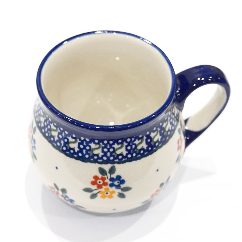 ポーランド陶器　ポーリッシュポタリー 「Millena」 マグカップ（約250ml） M0116-04　ブーケ