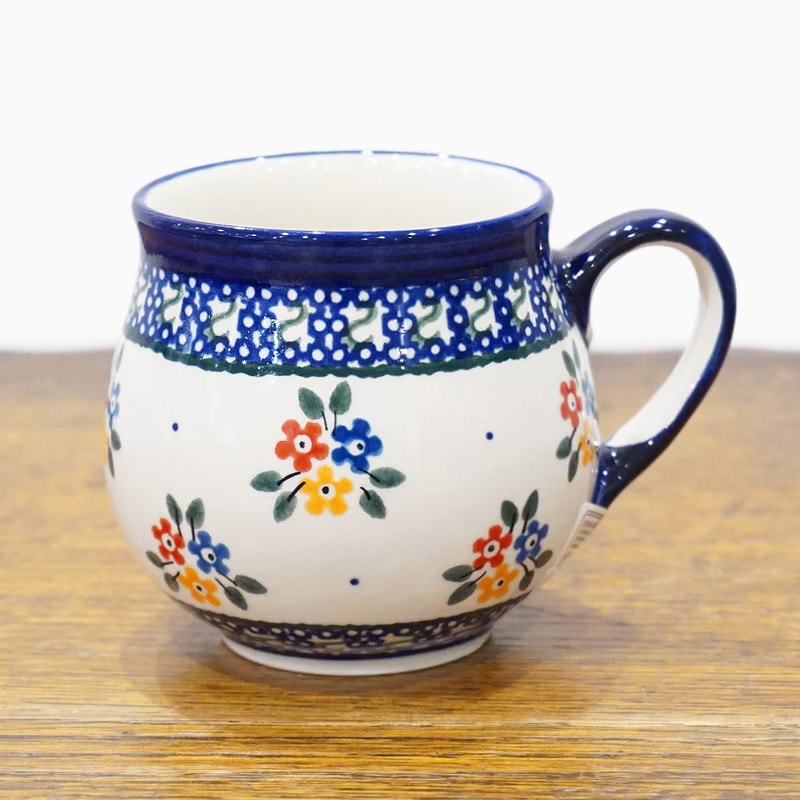 ポーランド陶器　ポーリッシュポタリー 「Millena」 マグカップ（約250ml） M0116-04　ブーケ