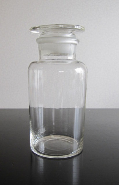 - TGK 昭和レトロ　ガラス瓶　薬瓶　実験器具　特大サイズ　高さ約43センチ 東京硝子器械 1000mL 透明 硬質 Fine広口共通試薬瓶 / TryWinZ アンティーク雑貨