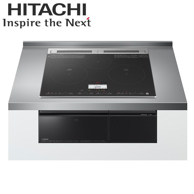 【HT-N8KTF(K)】 日立 IHクッキングヒーター <N8シリーズ> ３口IH 鉄・ステンレス対応  ブラック プレート60cm 
