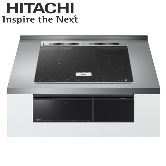 【HT-N8KTF(K)】 日立 IHクッキングヒーター <N8シリーズ> ３口IH 鉄・ステンレス対応  ブラック プレート60cm 