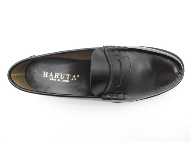 HARUTA 9064 (幅広4E) ブラック 本革製