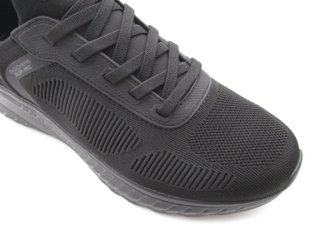 スケッチャーズ Slip-ins BOBS SQUAD CHAOS-SOLID STEP ワイドフィット(4E相当) 118312W-BBK