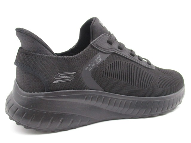 スケッチャーズ Slip-ins BOBS SQUAD CHAOS-SOLID STEP ワイドフィット(4E相当) 118312W-BBK