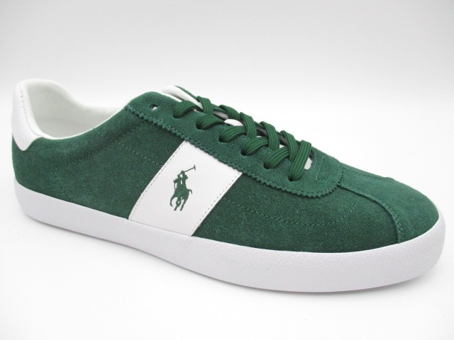 POLO　RALPH LAUREN COURT VLC PP-SNEAKERS-LOW TOP LACE グリーンスエード