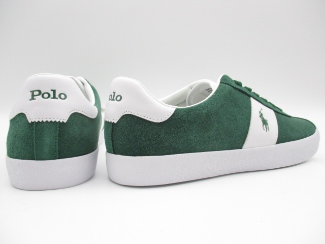POLO　RALPH LAUREN COURT VLC PP-SNEAKERS-LOW TOP LACE グリーンスエード