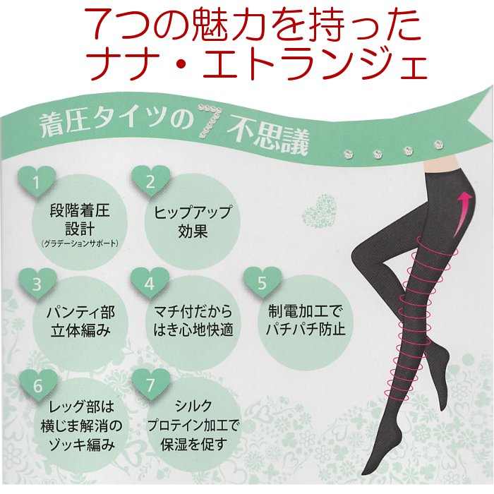 美脚シリーズ 着圧タイツ ブラック M～Lサイズ/L～LLサイズ(tights
