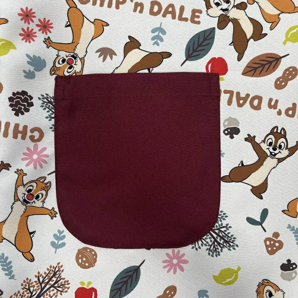 ディズニー キャラクター チップ＆デール総柄プリント ラン型 エプロン