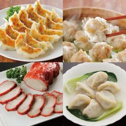 家飲み点心セット＜化粧箱なし＞送料込 海老餃子・エビ入りシウマイ・水餃子・焼豚の詰合せ