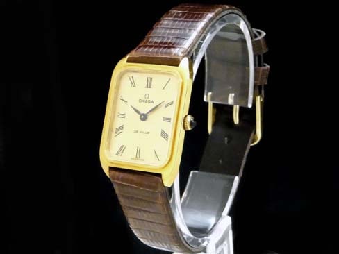 USED】 OMEGA - デビル スクエア ヴィンテージ 金顔 YGP/革 手巻き ...