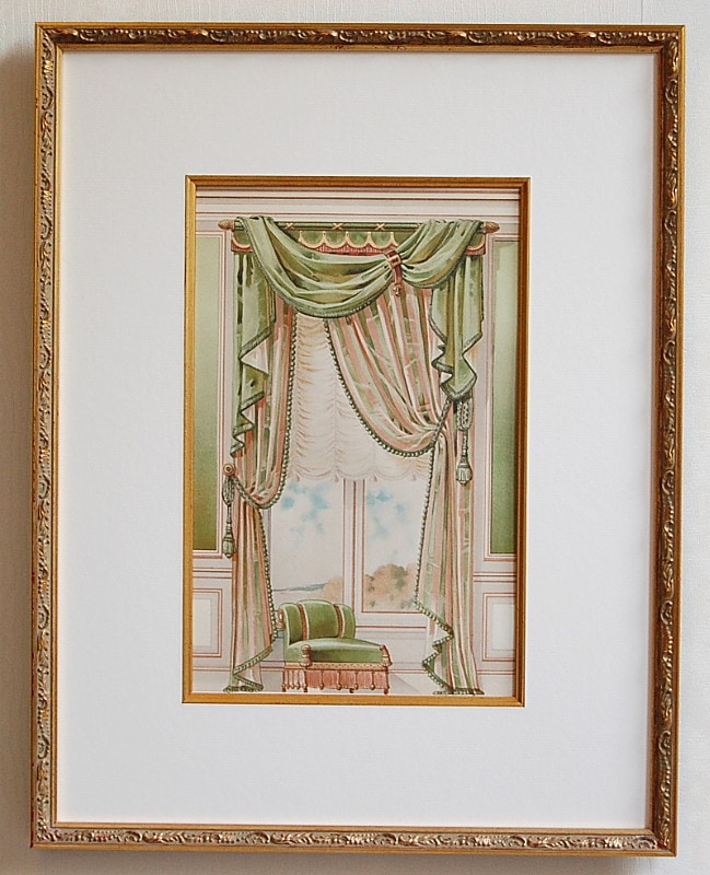 絵画♡フランスアンティーク絵画♡カーテンお部屋のインテリアに フゥシエ「第21番 幻想的なカーテン」