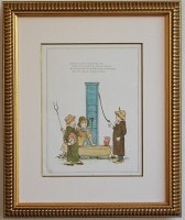 ケイト・グリーナウェイ「窓の下で」原本No.26 一緒にお散歩 (額装つき）