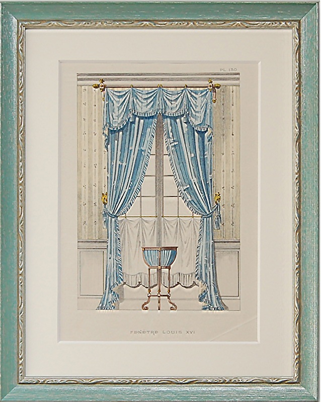 フランスのカーテン「No.130 ルイ16世様式の窓装飾」1904年原本