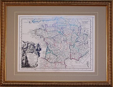 フランスの地質図 アンティークマップ 古地図 ヴィンテージ