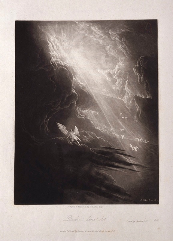 ミルトン「失楽園」よりマーティン 「天国の門に達するサタン」1824年原本