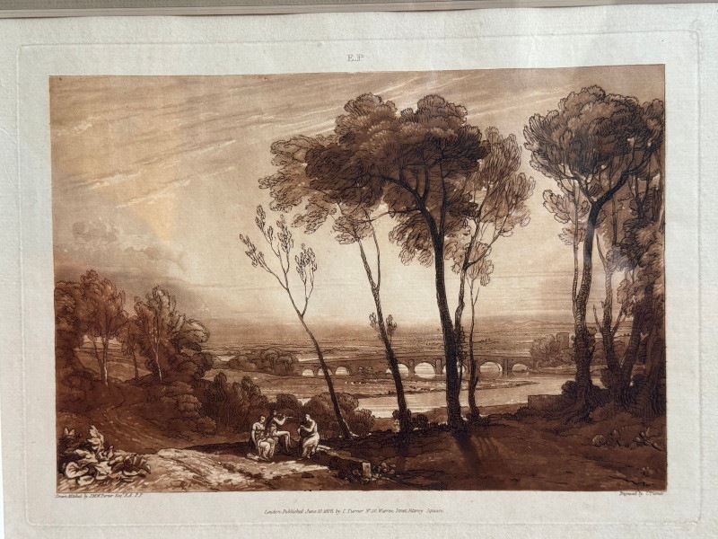 J.M.W.ターナー《Liber Studiorum》より「中景にかかる橋」1808年 原本