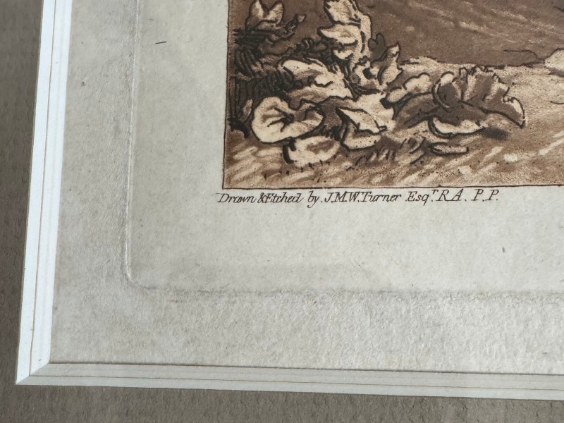 J.M.W.ターナー《Liber Studiorum》より「中景にかかる橋」1808年 原本