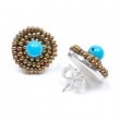 [ziio] BOTTONE EARRING ( BLUE )