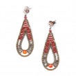[ziio] DEE PIERCED EARRINGS ( ORANGE )