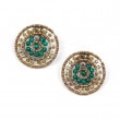 [ziio] DARK CIRCLE PIERCED EARRING ( GREEN )
