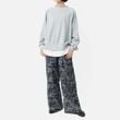 [Harriss] Printed semi-wide pants_Black(80)