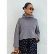 [Harriss  Keiko Okamoto] Kid mohair blend wide turtleneck pullover_Gray(82)
