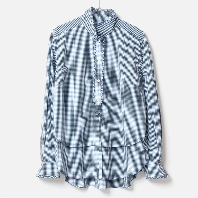 [Harriss] Gathered ruffle shirt