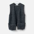[Harriss] Rib knit fringe vest
