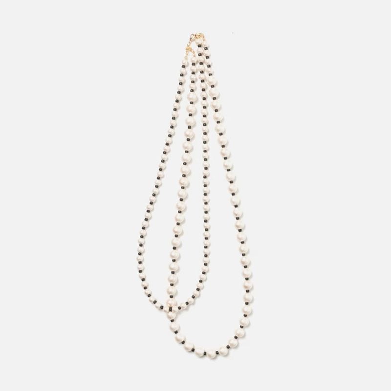 [Harriss �� Keiko Okamoto] Cotton Pearl 2-strand Necklace