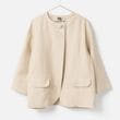[Harriss �� Keiko Okamoto] No Collar Cardigan Blouson_Camel(60)