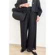 [Harriss �� Keiko Okamoto] Organic Cotton Wide Flared Pants_Black(80)