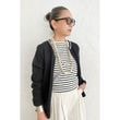 [Harriss �� Keiko Okamoto] Crew Neck Cardigan with Pearls_Black(80)