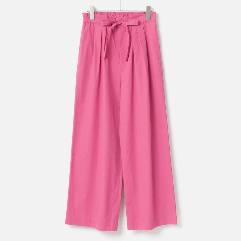 [Harriss] Compact cotton twill semi-wide pants