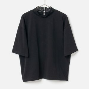 [Harriss] Stand Lace Collar T-Shirt