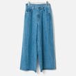 [le ciel de HARRISS] Fringe 5-pocket wide pants_Sax blue