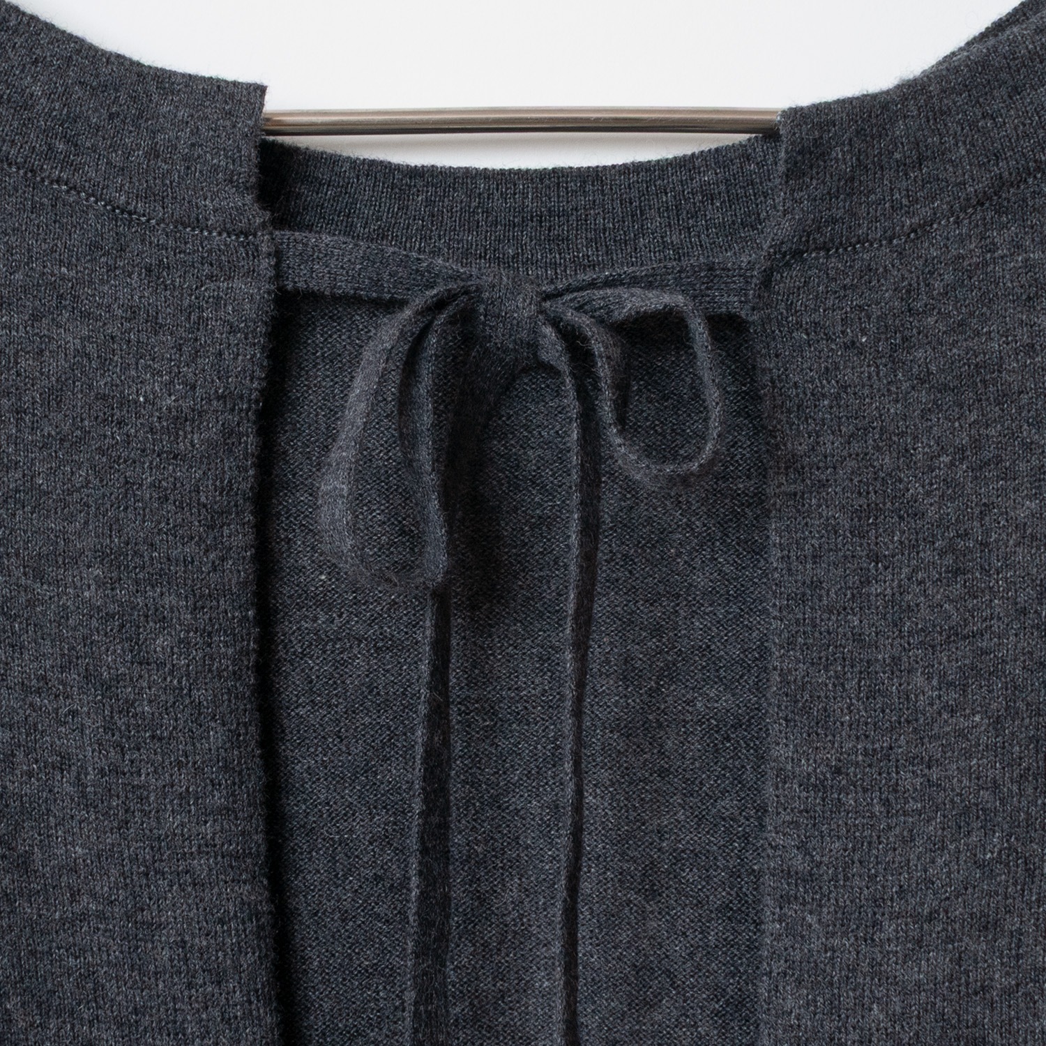 [Harriss] Cotton Cashmere 2WAY Ribbon Cardigan_Charcoal gray(81)