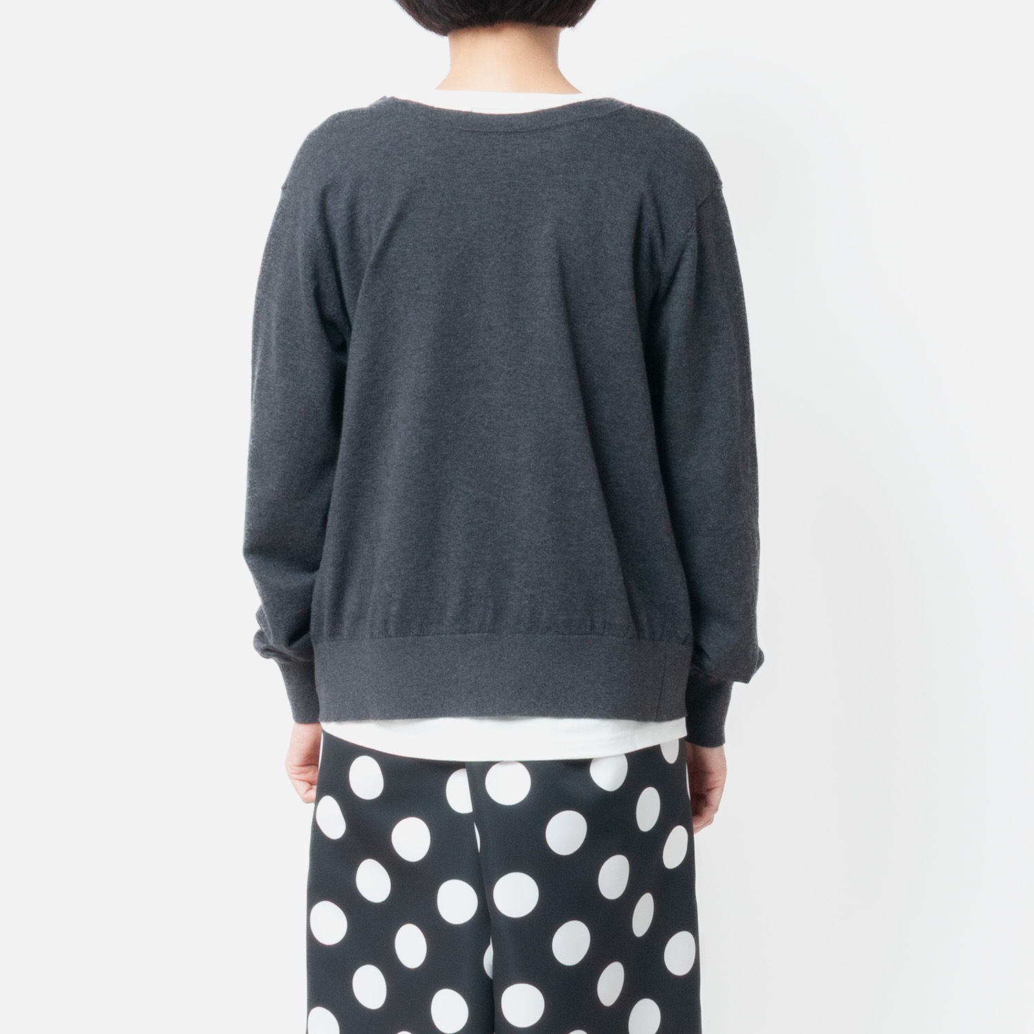 [Harriss] Cotton Cashmere 2WAY Ribbon Cardigan_Charcoal gray(81)