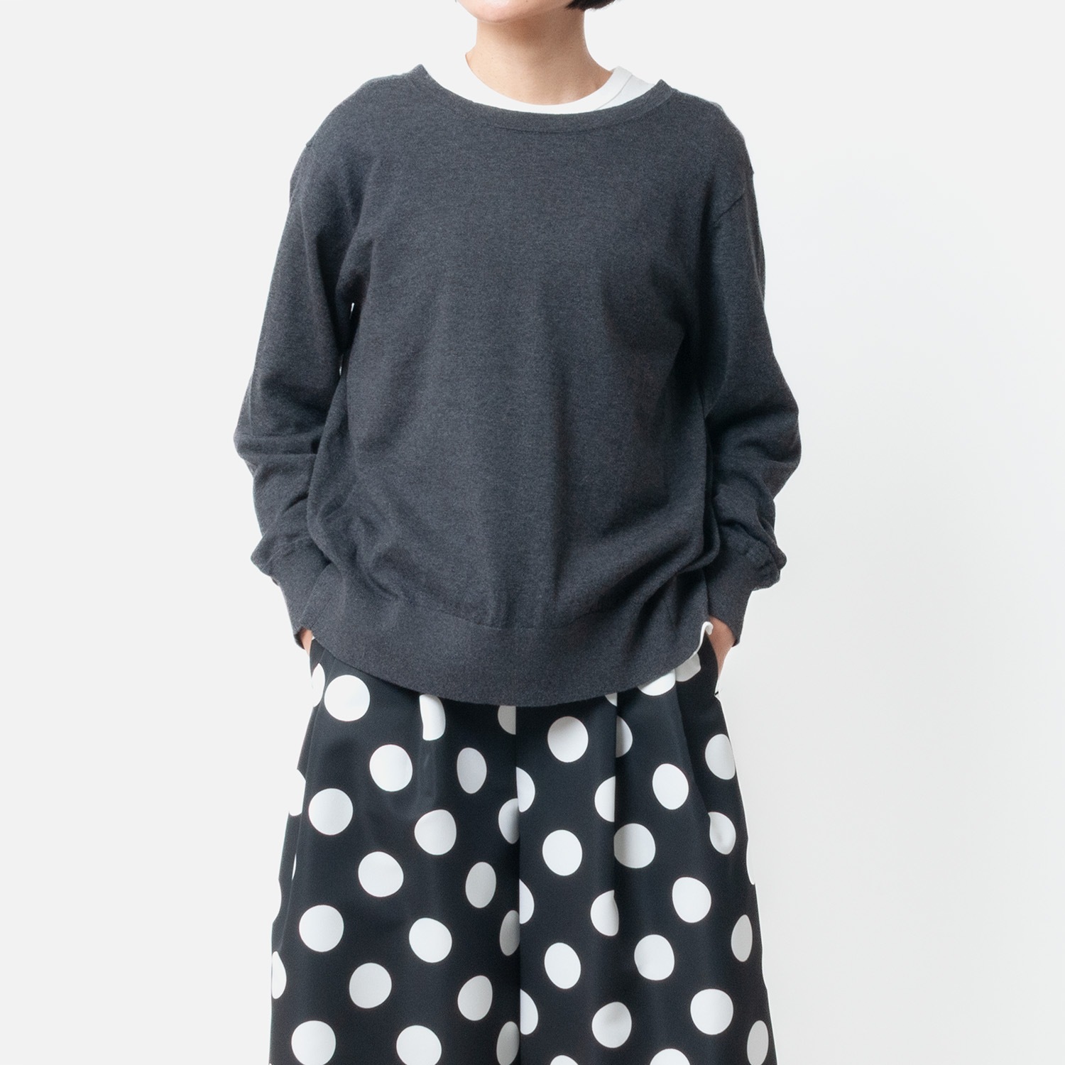 [Harriss] Cotton Cashmere 2WAY Ribbon Cardigan_Charcoal gray(81)