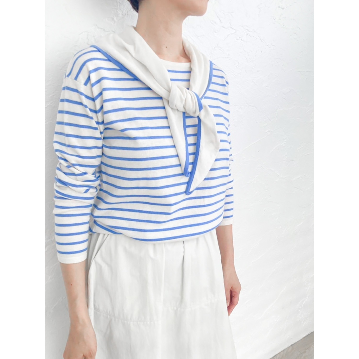 [Harriss] Cotton Cashmere Scarf and Pullover