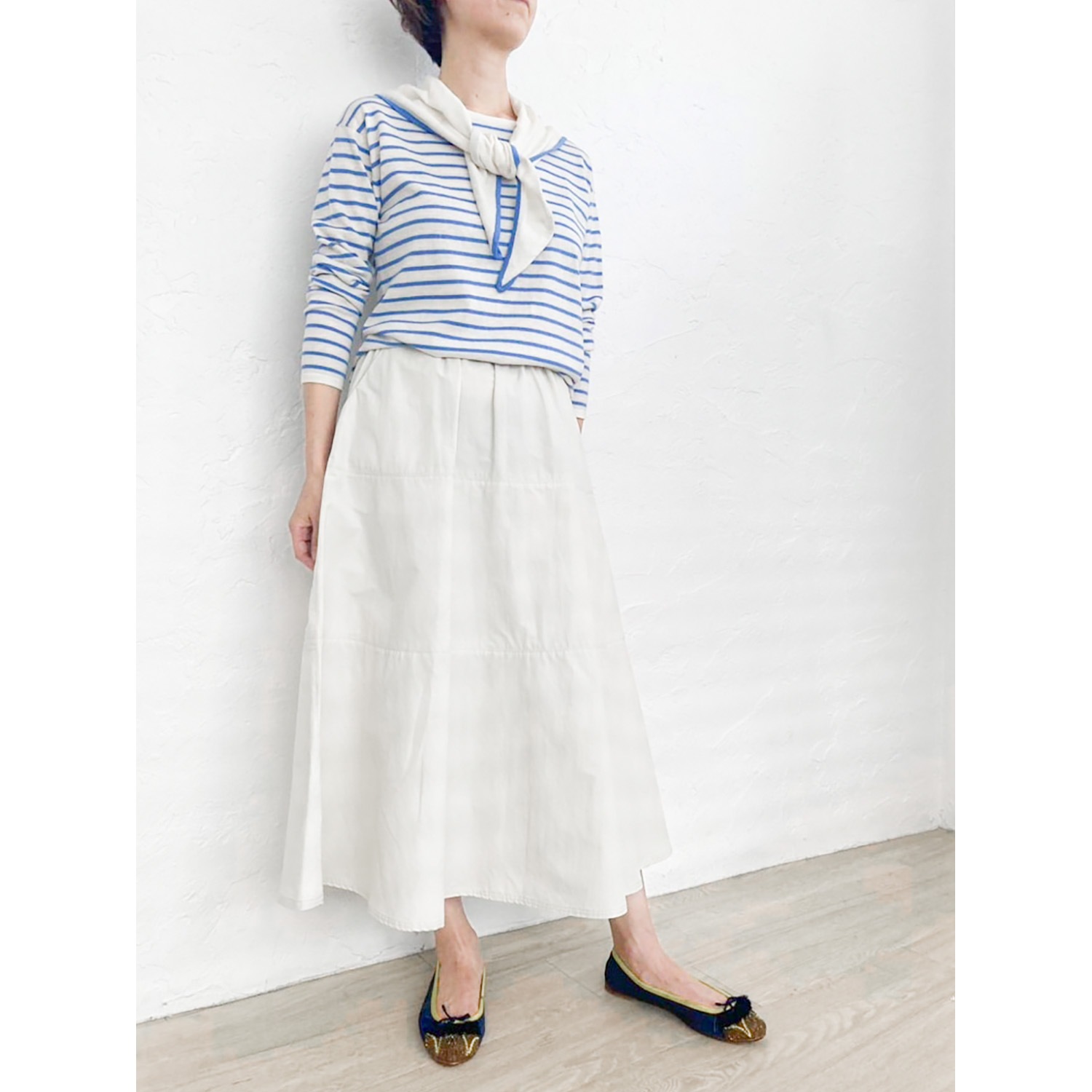 [Harriss] Cotton Cashmere Scarf and Pullover